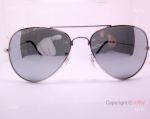 RayBan Aviator Sunglasses Black Flash Lens Silver Frame